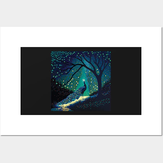 Peacock Alien Abduction Wall Art by Geminiartstudio